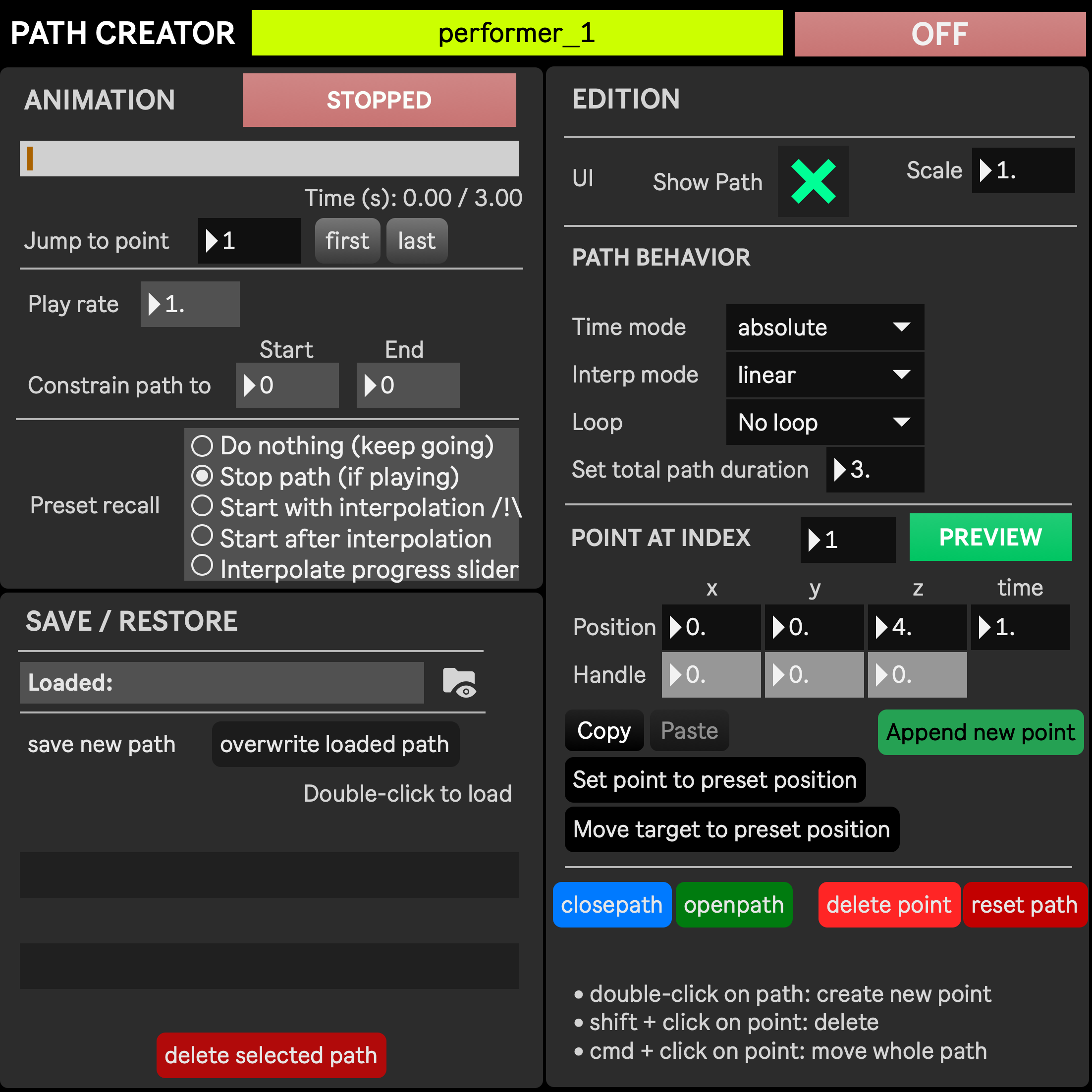 Path creator window